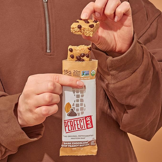 Perfect Bar, Dark Chocolate Chip Peanut Butter Protein Bar, High Protein, Organic, Gluten Free, Soy
