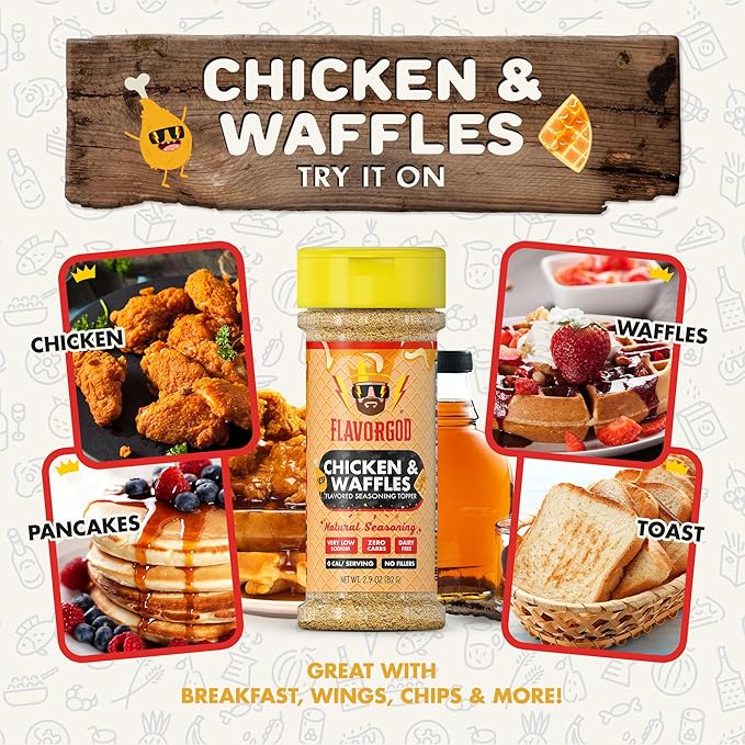 Chicken & Waffles Seasoning Topper Mix by Flavor God - Premium All Natural & Healthy Spice Blend