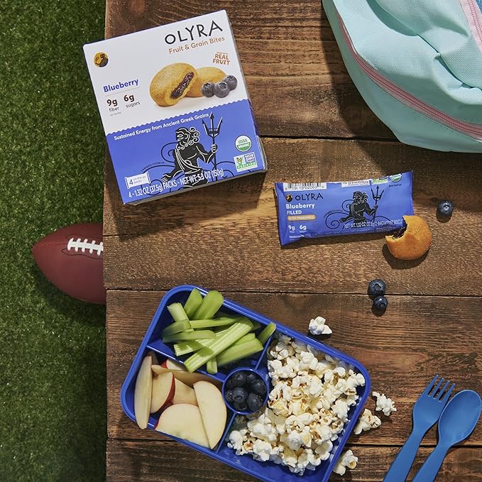 Olyra Blueberry Fruit Bars, Prebiotic High Fiber Snack, Organic Snack, Healthy Snacks for Adults