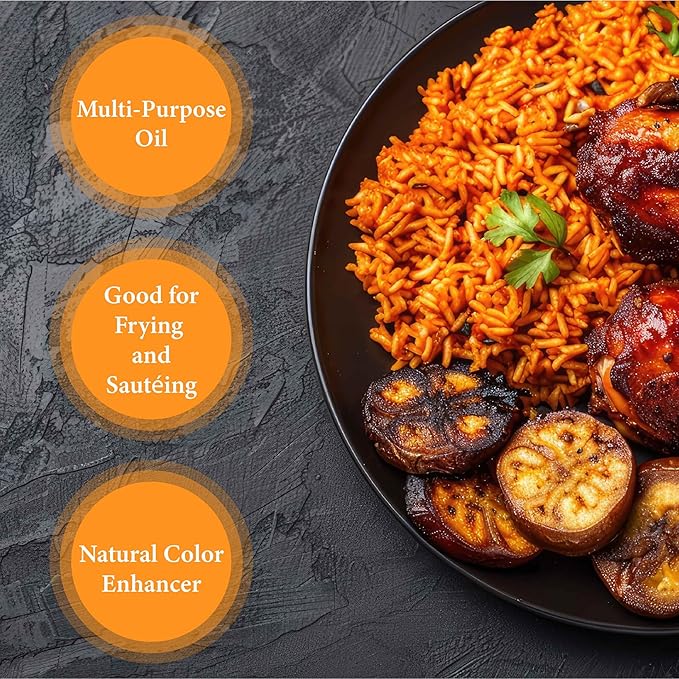 Nigerian Heritage 100% Red Palm Oil 33.81 Fl Oz ??Pure Red Palm Oil for Cooking ??Natural African