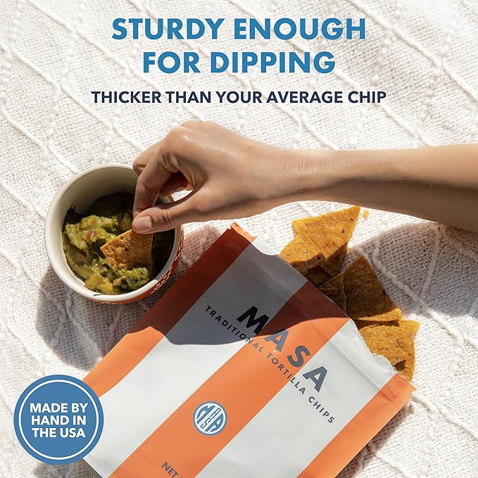 MASA CHIPS - Tortilla Chips Snack Pack - Seed Oil Free, Naturally Grown Corn Chips - Low Carb