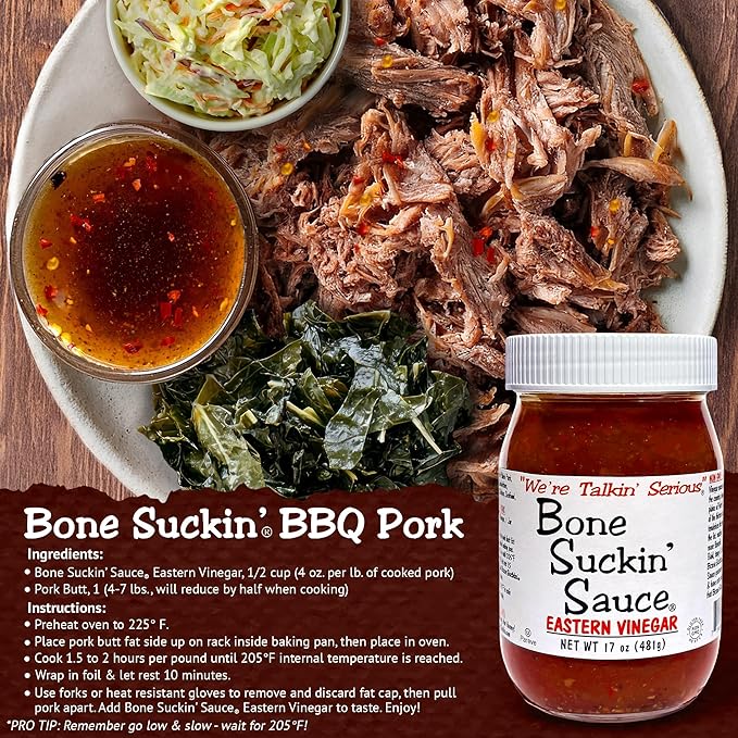 Bone Suckin??Sauce Eastern Vinegar BBQ Sauce, Authentic Carolina Flavor, Zesty, Vinegar-Based