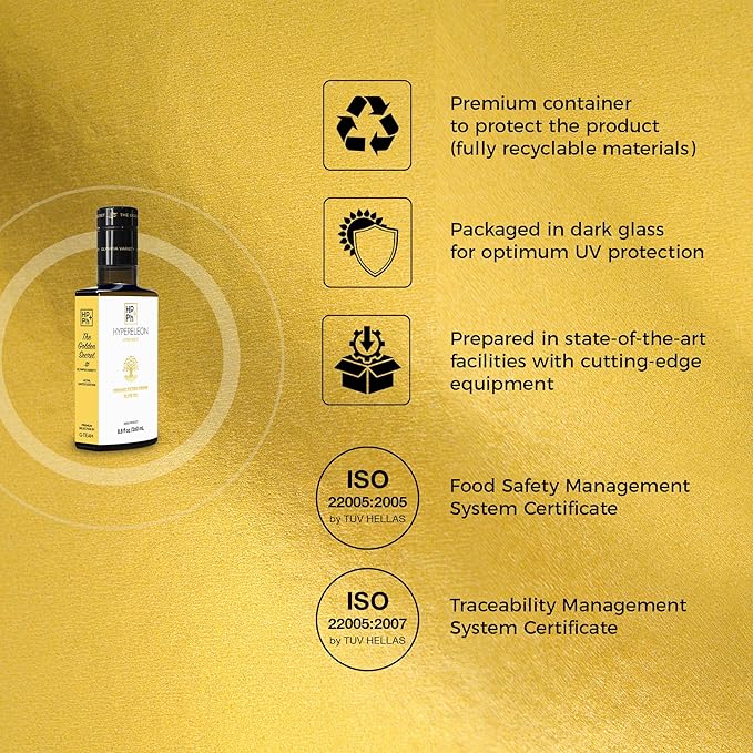 HYPERELEON ULTRA GOLD | Premium, Organic, Supremely High Phenolic, Greek Extra Virgin Olive Oil