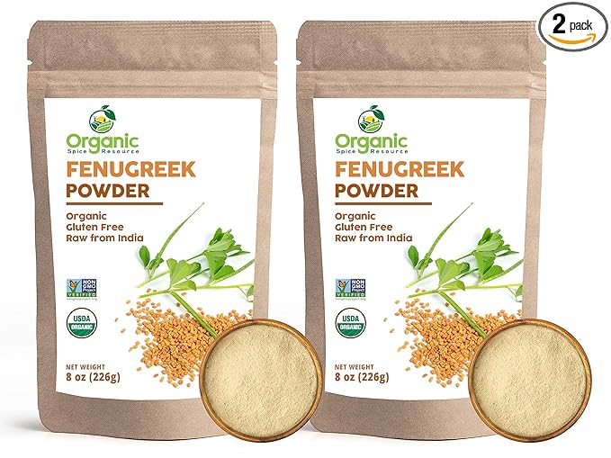 Organic Fenugreek Powder | 16 oz - Pack of 2 | USDA Organics and Non-GMO Verified Project Approved