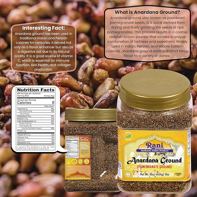 Rani Anardana (Pomegranate) Ground, Indian Spice 16oz (1lb) 454g PET Jar ~ All Natural | No Color |