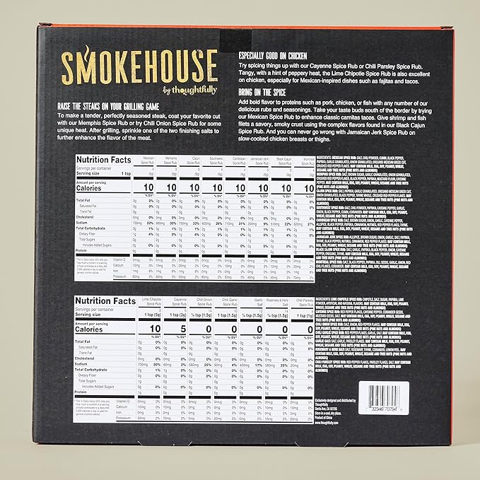 Smokehouse by Thoughtfully, Grilling Spices BBQ Set, Includes BBQ Spatula, Magnet and Flavorful
