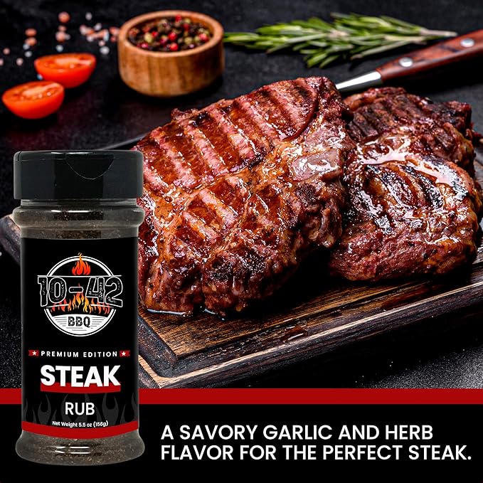 10-42 BBQ Steak Seasoning NO MSG, 0 Calorie | Meat Rub & Seasonings for Grilling, Beef & Pork |