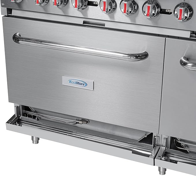 KoolMore KM-CRG60-LP 60 in. 6 Burner Commercial Liquid Propane Range with 24 in. Griddle, Solid