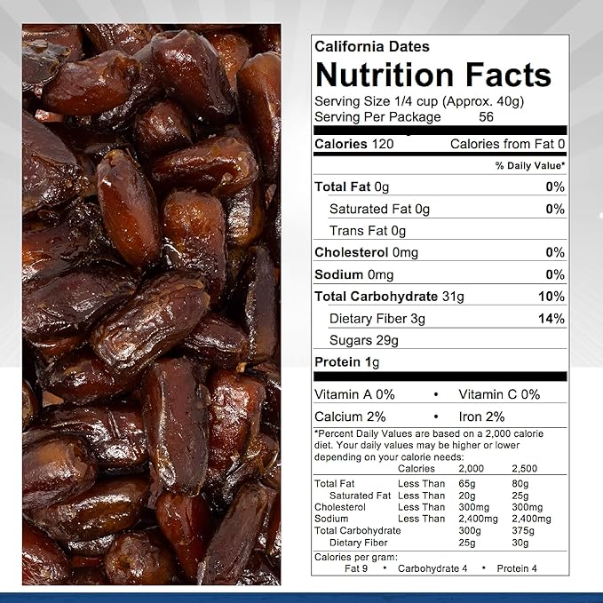 Traina Home Grown California Dried Pitted Dates - Healthy, No Added Sugar, Non GMO, Kosher