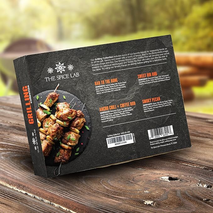 The Spice Lab BBQ Barbecue Spices and Seasonings Set - Ultimate Grilling Accessories Set - Gift Kit