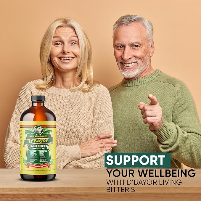 HERBOGANIC D'Bayor Living Bitter 16oz - Natural Blend of Black seed, Bitter Melon, Cinnamon and