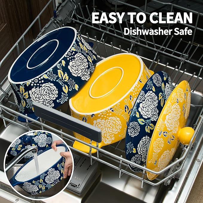 Ceramic Casserole Dish With Lid, Casserole Dishes for Oven, Baking Dish Lasagna Pans For Cooking