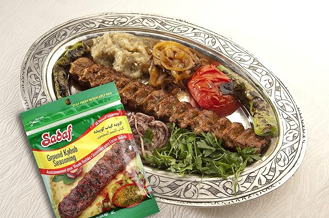 Sadaf Meat Kabob Seasoning 4 x 1 oz - Middle eastern and mediterranean kabob spices and seasonings