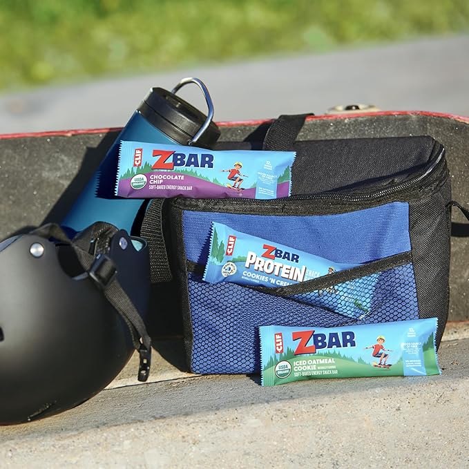 Zbar Protein - Chocolate Chip - Crispy Snack Bars - Made with Organic Oats - Non-GMO - 5g Protein