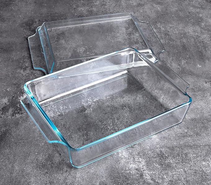 Rectangular Tempered Glass Casserole Dish, Tempered Glass Baking Dish with Glass Cover. Oven