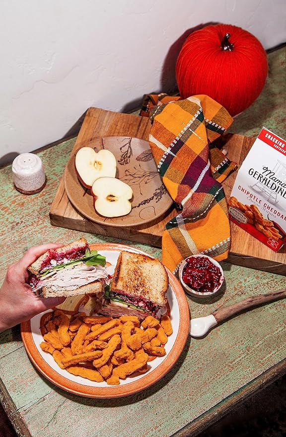 Mama Geraldine's Chipotle Cheese Straws - 4.5 oz Box (6 Pack) - Spicy & Savory Baked Cheese Snacks