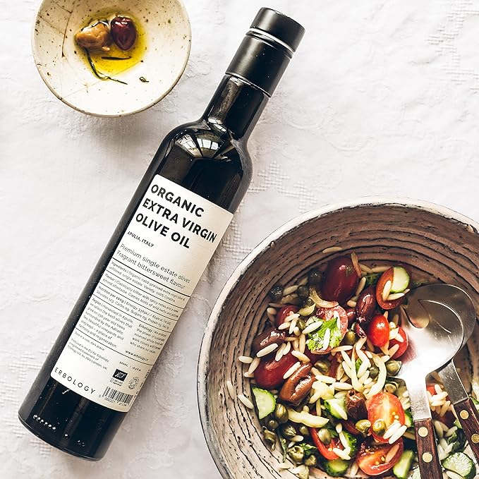 Erbology Organic Extra Virgin Olive Oil 17 fl oz - Early Harvest - 742 mg/kg Polyphenols - 0.15%