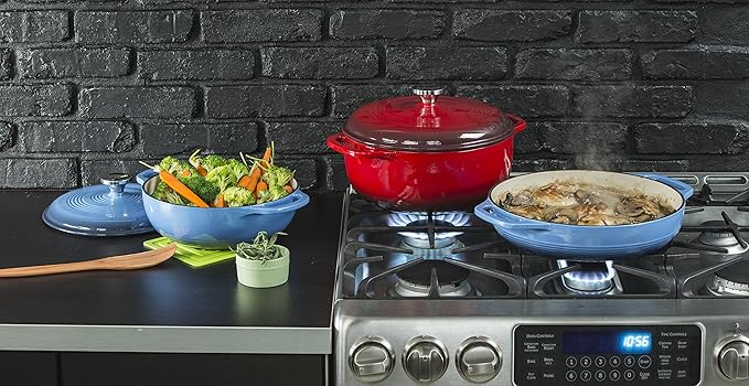 Lodge 3.6 Quart Enameled Cast Iron Oval Casserole With Lid??Dual Handles ??Oven Safe up to 500ì§?F