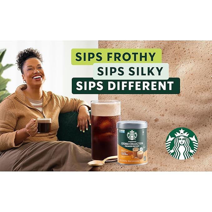 Starbucks Crema Collection Premium Instant Salted Caramel Flavored Instant Coffee, 100% Arabica