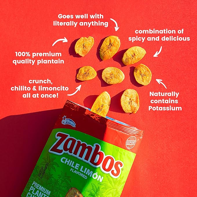 Zambos Plantain Chips Chile Limon (Pack of 12)