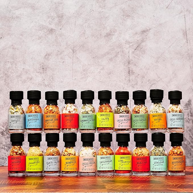 Smokehouse by Thoughtfully Holiday Ultimate Grilling Spice Seasoning Gift Set,Flavors Include Chili