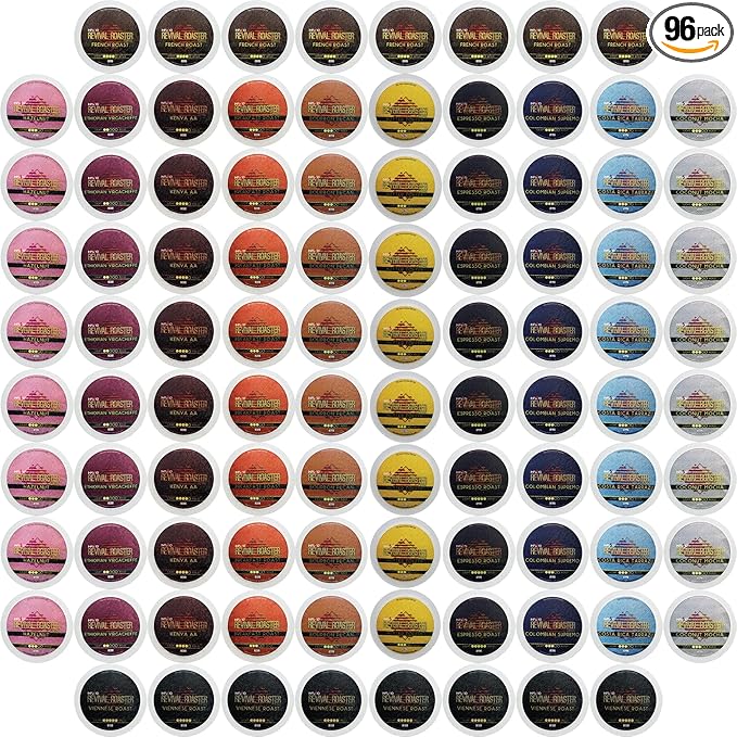 InfuSio Coffee Pods Variety Pack – 96 Count, 12 Crafted Medium & Dark Roast Blends and