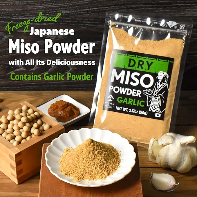 YAMASAN KYOTO UJI Japanese Dry Garlic Miso Seasoning, Freeze-Dried Miso Powder Mixed With Garlic
