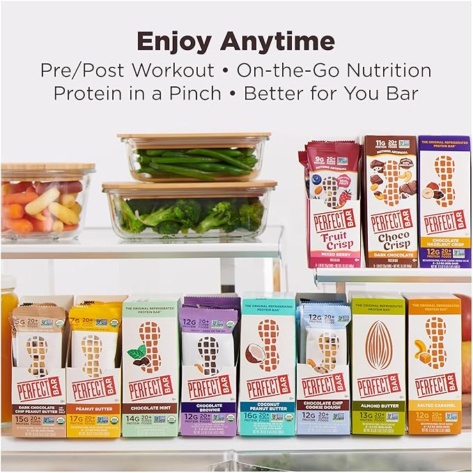 Perfect Bar Original Refrigerated Protein Bar, Peanut Butter Lover's Variety Bundle, 2.2 - 2.5