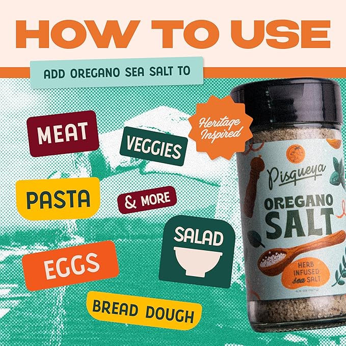 Pisqueya Seasoning, Oregano Salt, made with Dominican Oregano and Sea Salt. Low Sodium, No Sugar