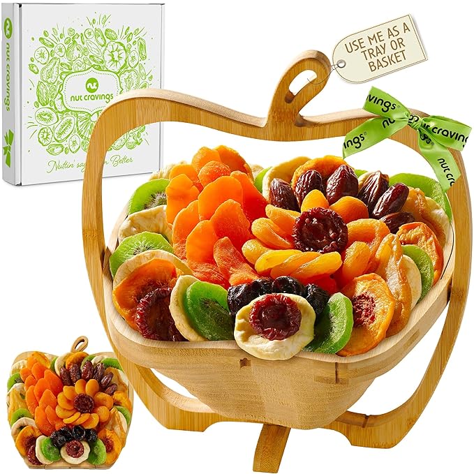 NUT CRAVINGS - Diwali Rosh Hashana & Shana Tova Dried Fruit Flower Arrangement in Wooden