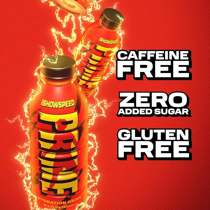 PRIME Hydration ISHOWSPEED, Sports Drinks, Electrolyte Enhanced for Ultimate Hydration, 250mg