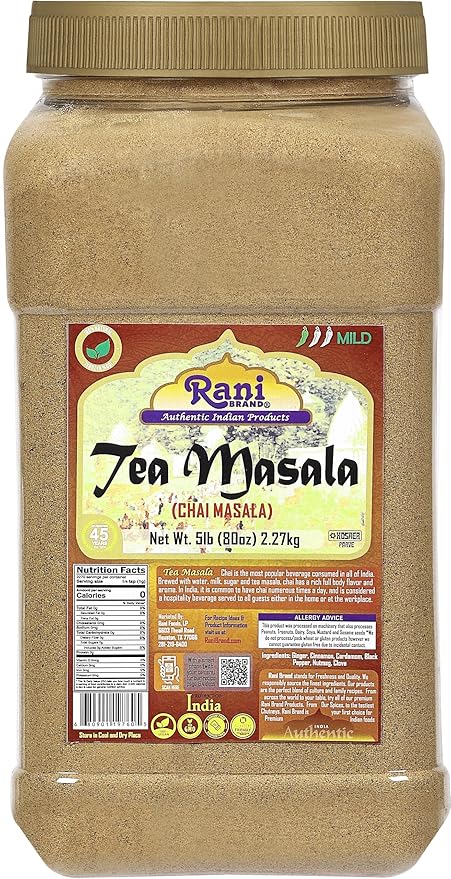 Rani Tea (Chai) Masala Indian Spice Blend 80oz (5lbs) 2.27kg Bulk PET Jar ~ All Natural | Vegan |