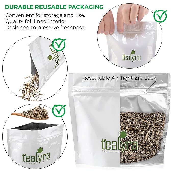 Tealyra - Premium White Silver Needle Tea - Bai Hao Yinzhen - Grown in Fujian China - Superior