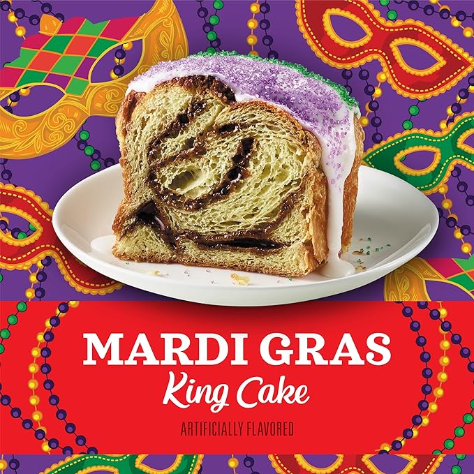 Community Coffee Mardi Gras King Cake Flavored 72 Count Coffee Pods, Medium Roast, Compatible with