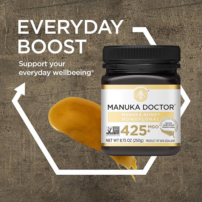 MANUKA DOCTOR - MGO 425+ Manuka Honey Monofloral, 100% Pure New Zealand Honey. Certified.
