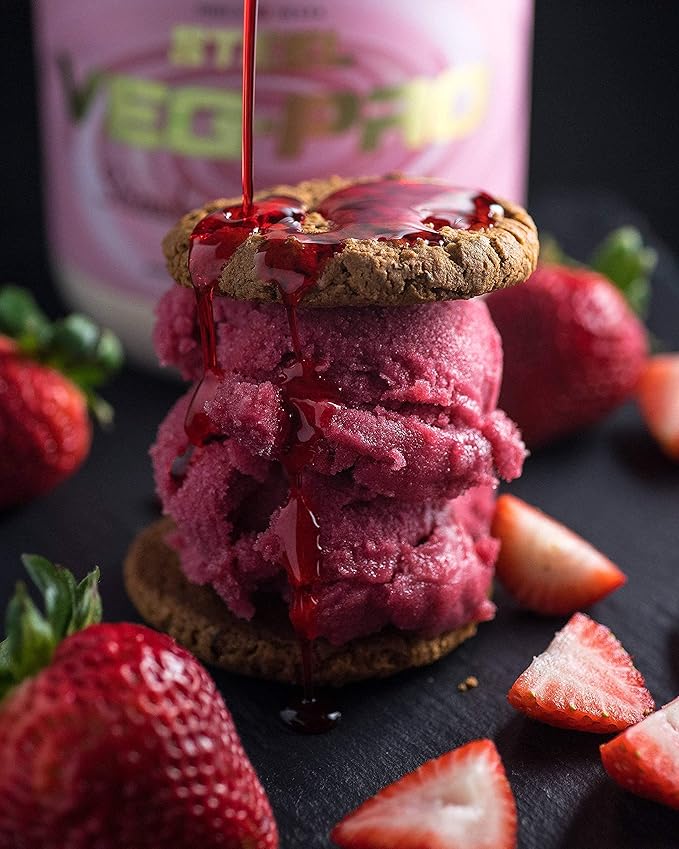 Steel Supplements Veg-PRO | Vegan Protein Powder, Strawberry Cheesecake | 25 Servings (1.65lbs) |