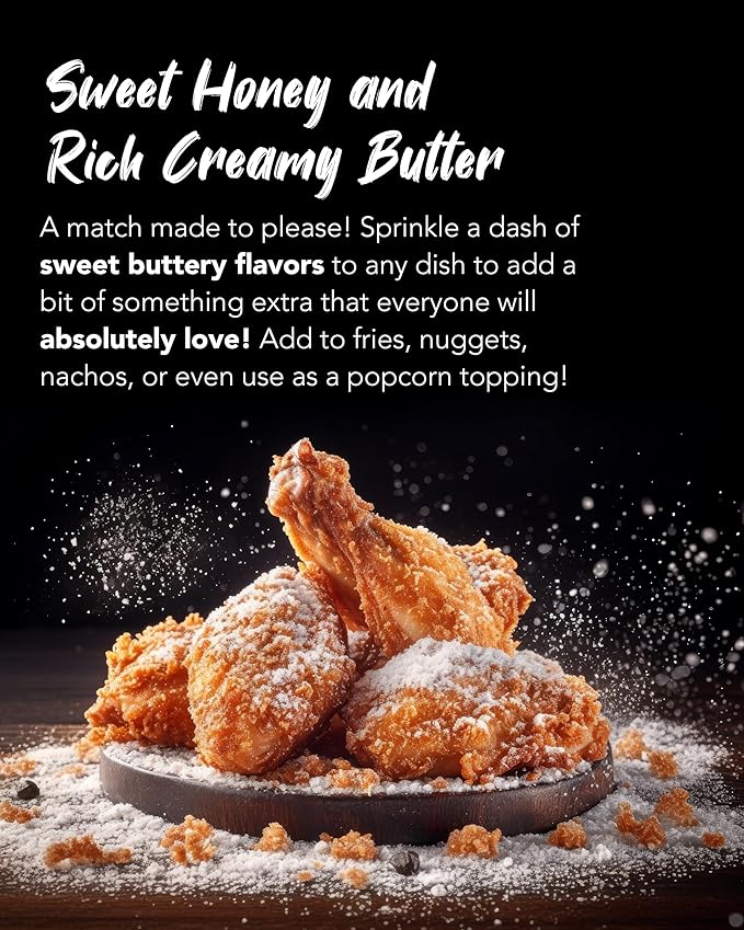 Funtable Honey Butter Seasoning (4.2 oz, 120g) - Honey & Creamy Butter Flavor Powder, Easy to Use.