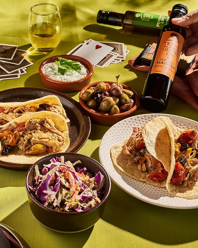 Texas Hill Country Olive Co Harissa Infused Olive Oil - Cold Pressed Gourmet EVOO Olive Oil - Great