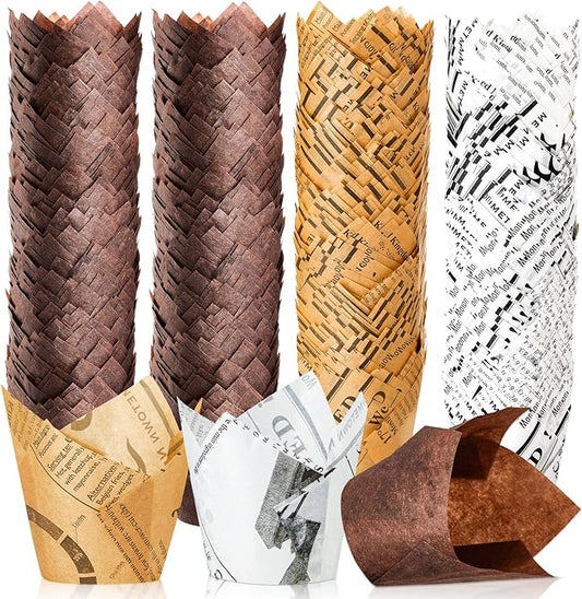 800 Pcs Tulip Cupcake Liners Baking Cups Muffin Baking Cupcake Liners Wrappers Greaseproof Tulip