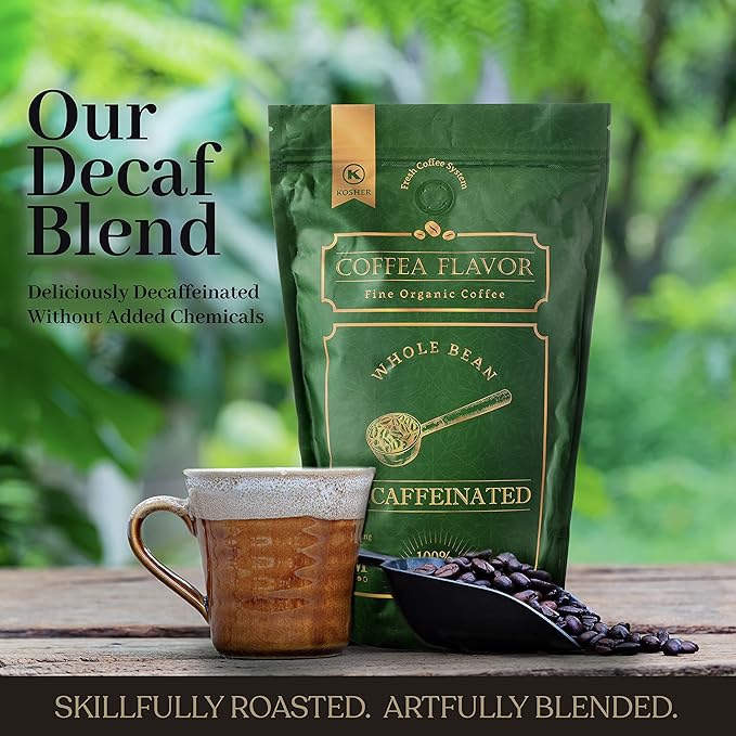 Coffea Flavor Fine Organic Coffee - Classic decaf Ground Coffee Medium Roast | 100% Arabica Coffee|