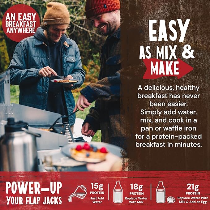 Kodiak Cakes Protein Pancake Power Cakes, Flapjack and Waffle Baking Mix, Buttermilk, 20 Oz, (Pack