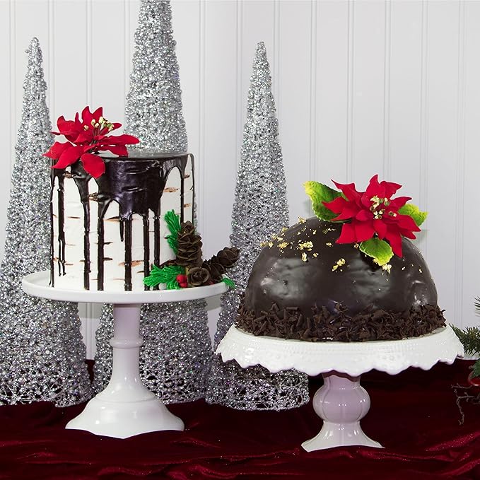 Global Sugar Art Poinsettia Sugar Cake Flowers, Fancy, Large Red, 3 Count by Chef Alan Tetreault.