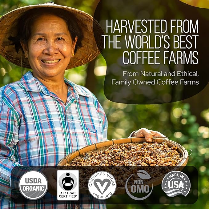 La Republica Founders Reserve Decaf Instant Mushroom Coffee Organic (35 Servings), Premium 50% More