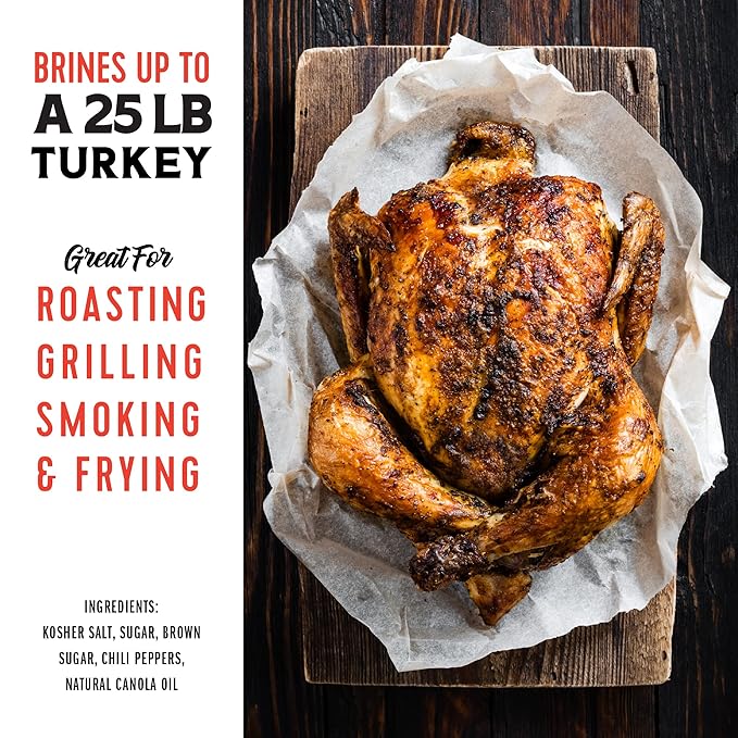 Fire & Flavor Sweet Heat Turkey Brine Kit - Seasonings for Roasting, Grilling, Smoking, and Frying