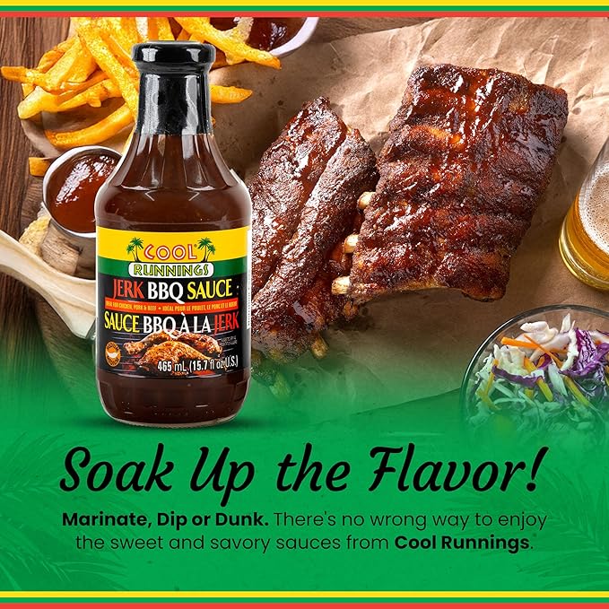Cool Runnings Jerk BBQ Sauce 465ml - Bold and Smoky Jamaican-Style Barbecue Sauce for Grilling