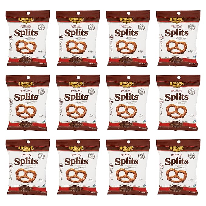 Unique Snacks Original Splits Pretzels, Delicious Homestyle-Baked Snack Bag, OU Kosher, and Non-GMO