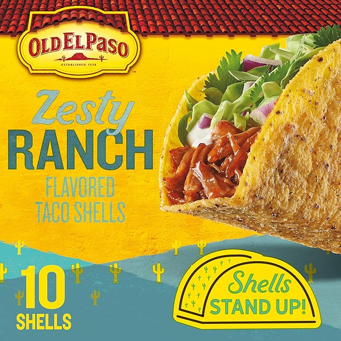 Old El Paso Stand ???Stuff Taco Shells, Zesty Ranch Flavored, Gluten Free Crunchy Corn Taco Shells
