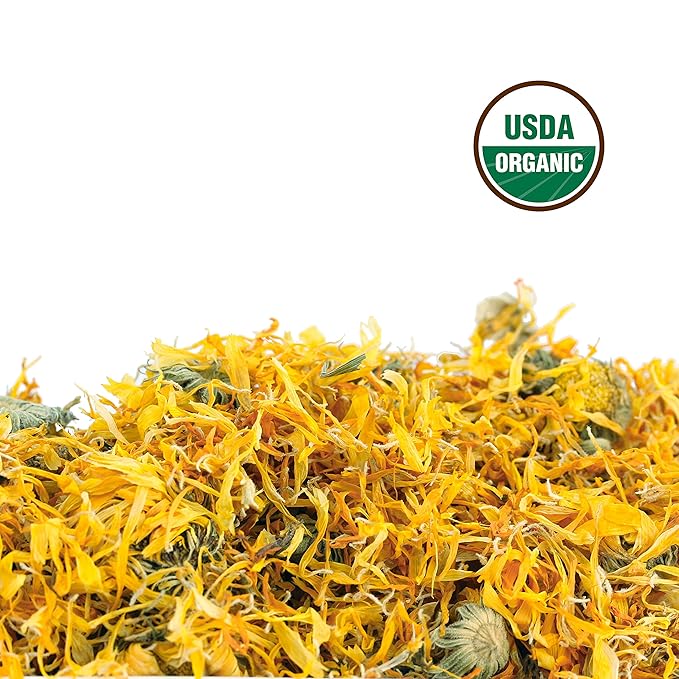 Calendula Tea 1LB (16Oz) 100% CERTIFIED Organic Whole Flower Calendula Herbal Tea (Calendula