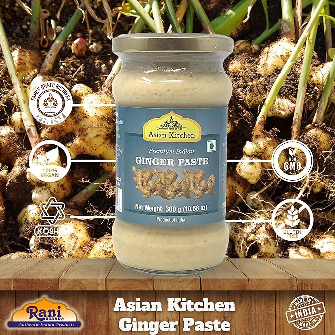 Asian Kitchen Ginger Cooking Paste 10.5oz (300g) Glass Jar ~ Vegan | Gluten Free | NON-GMO | No