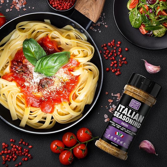 Italian Seasoning Blend Onion Powder Mix - Gluten Free & Low Sodium Pizza Seasoning for Bruschetta